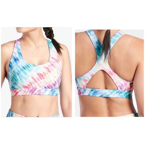 Athleta Other - Athleta Small Sports Bra Pastel Tye Dye Open Back Athletic Wear